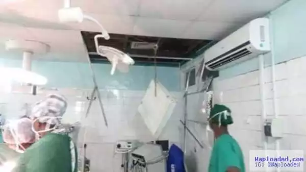 SO SAD!!! Pregnant Woman Dies As Roof Of Theatre Caves In During Live Surgical Operation (See Photos)